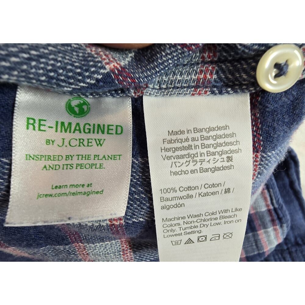 J Crew Mens Slim Double Weave 100% Cotton Shirt Gauzy Lightweight Blue M - Picture 9 of 10